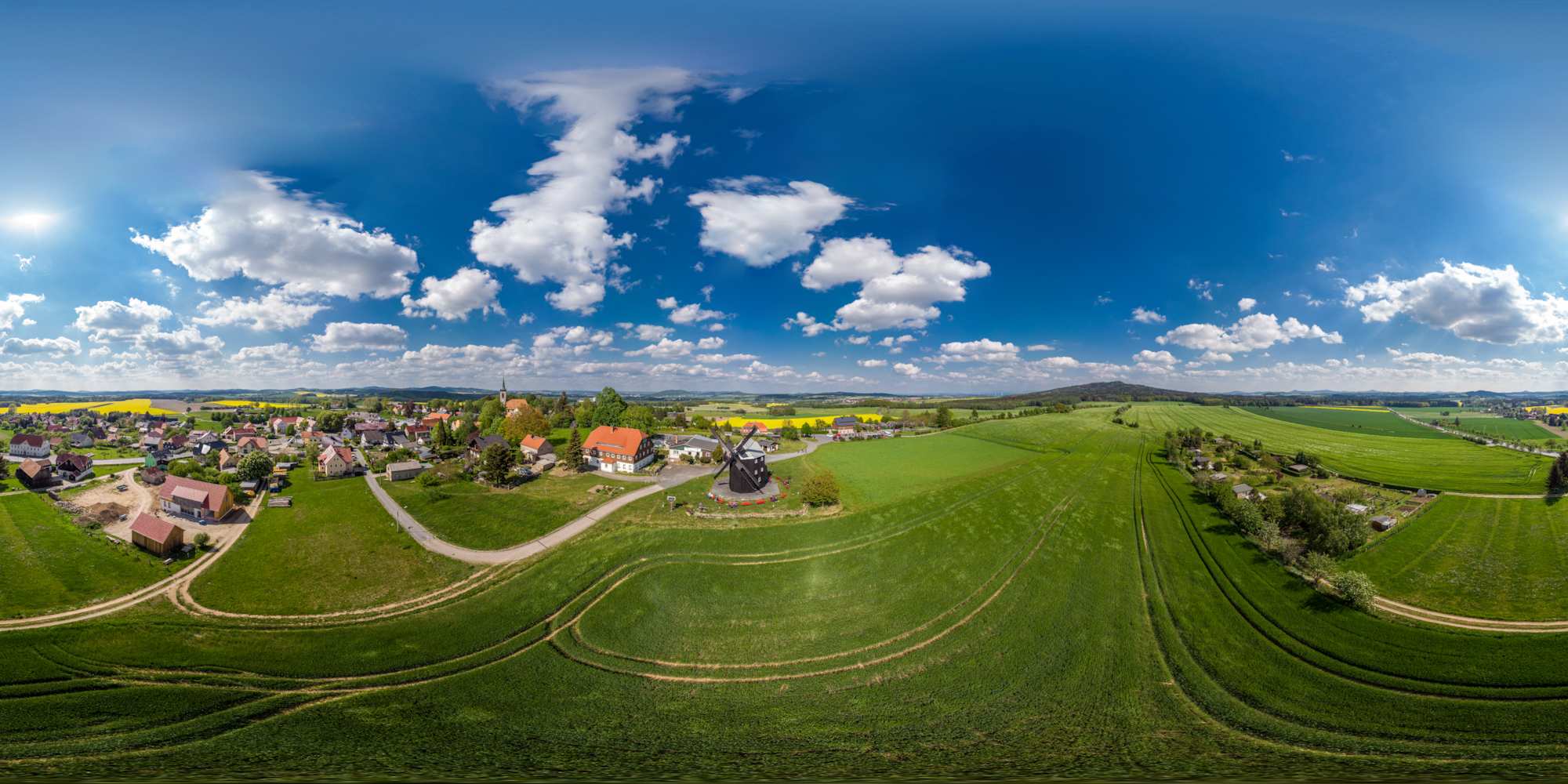 Luftpanorama - Kottmarsdorfer Bockwindmühle