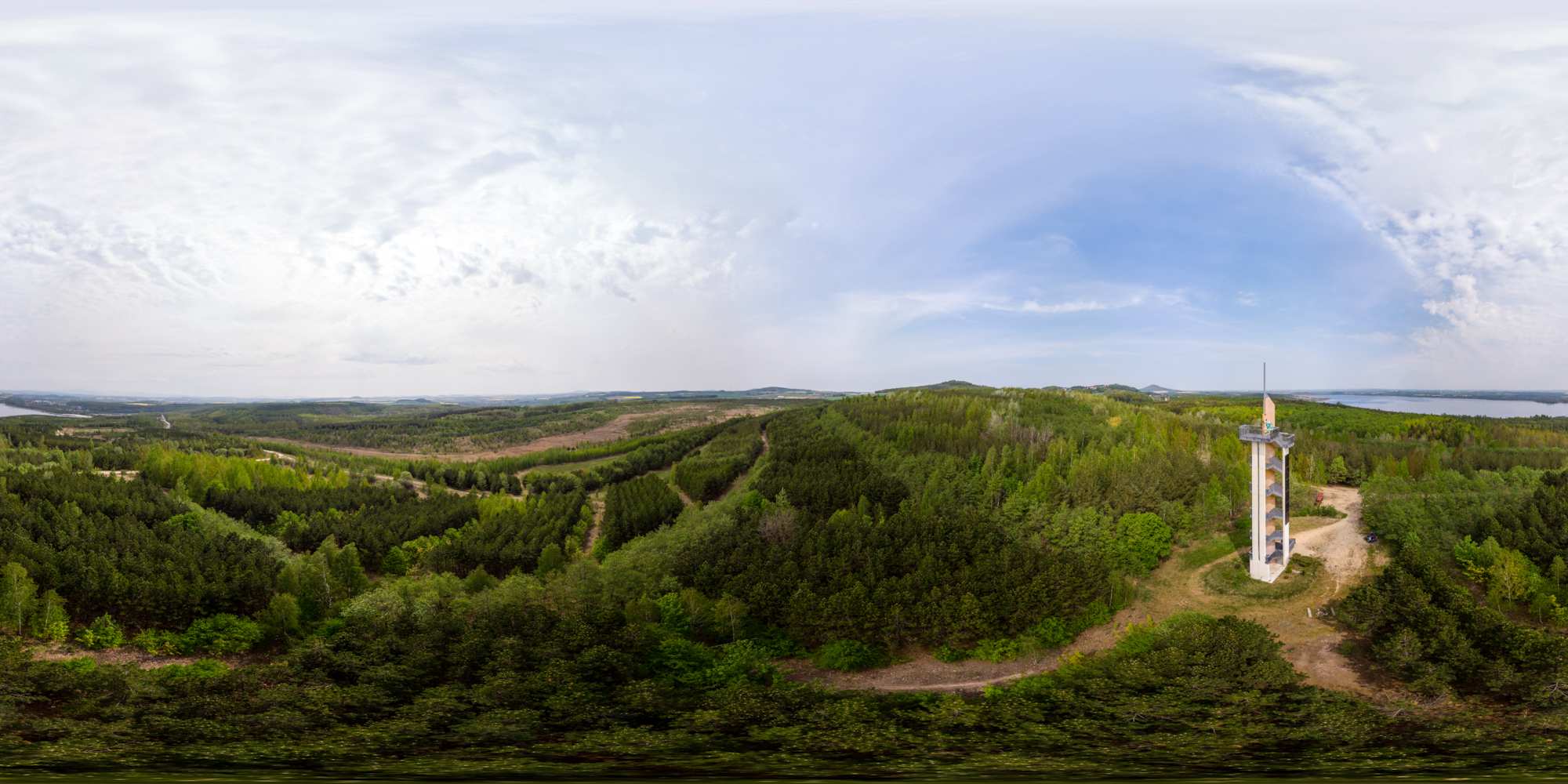 Luftpanorama - Aussichtsturm auf der Neuberzdorfer Höhe