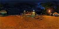 360 Grad Panorama: Restaurant und Hotel Honigbrunnen bei Nacht (Löbauer Berg)