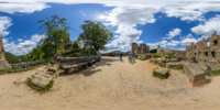 360 Grad Panorama: Burghof (Burg und Kloster Oybin)